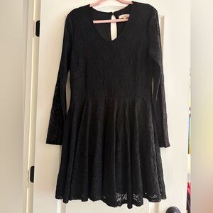 Rewind Black Lace Skater Dress